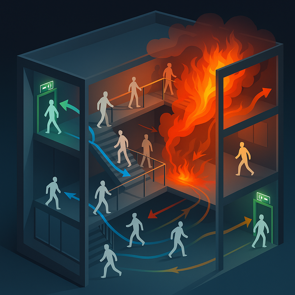 Piano di evacuazione con la safety engineering fse
